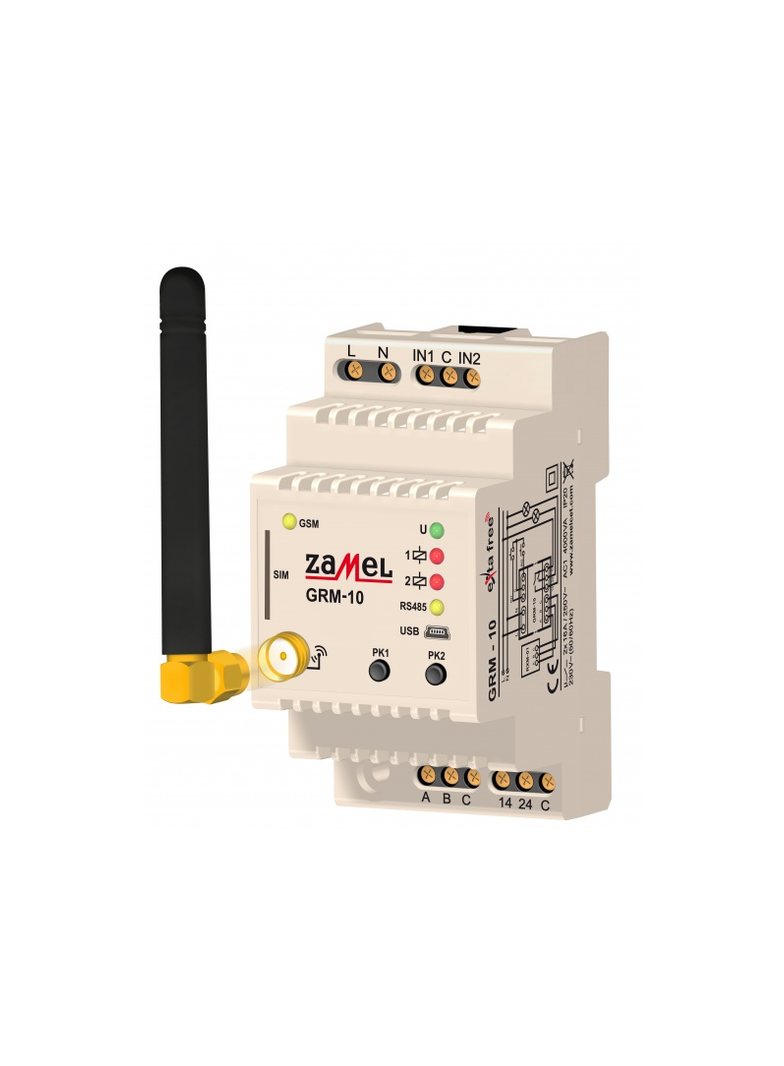 ZDALNY STEROWNIK GSM MODUŁOWY 2-KANAŁOWY TYP: GRM-10