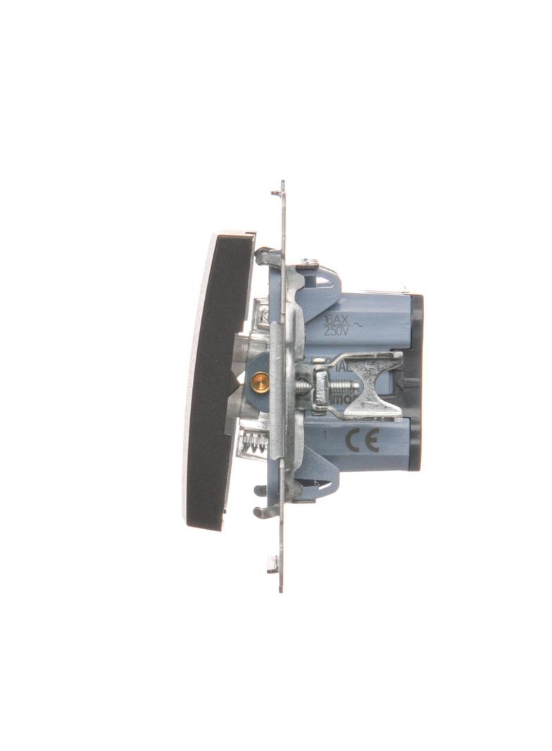 Simon 54 Przycisk pojedynczy zwierny z podświetleniem LED bez piktogramu 16A z. śrub. brąz mat