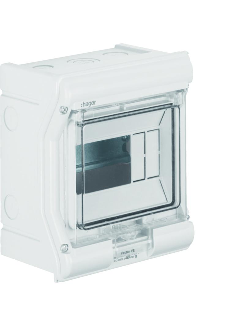 Rozdzielnica modułowa 1x6 natynkowa odporna UV IP65 Vector VE106PN HAGER