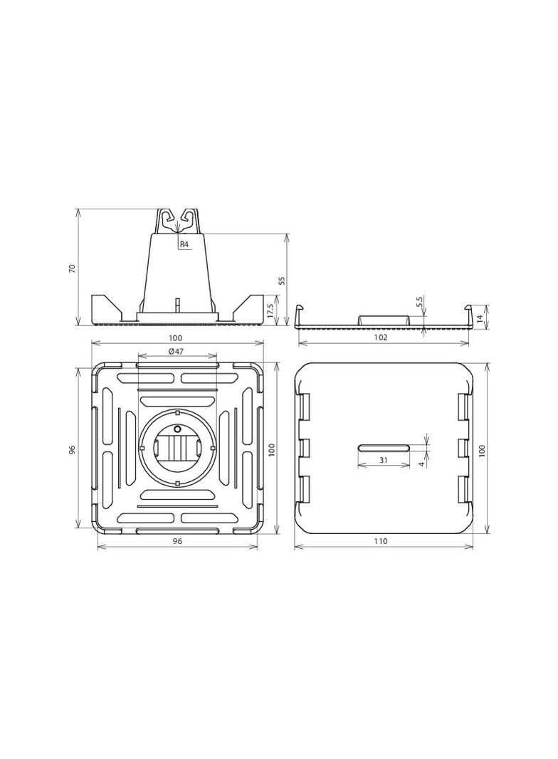 Wspornik dachowy typu KF TWORZYWO CZARNY