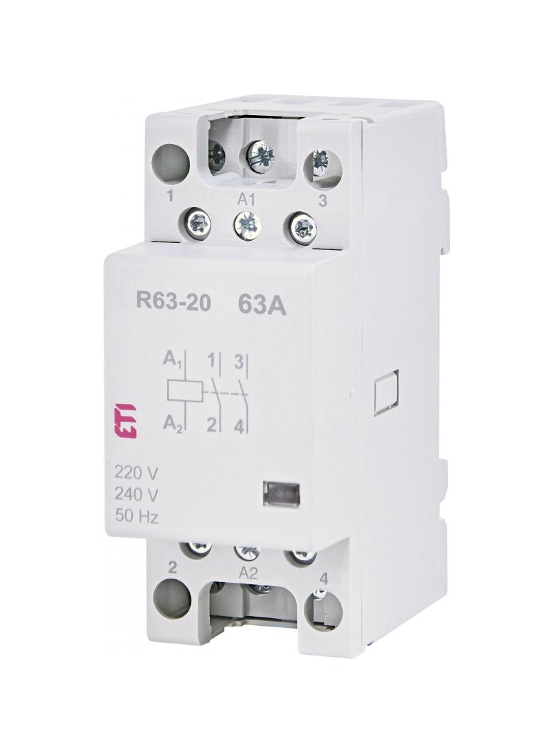 R 63-20 230V  - Stycznik modułowy 63A 2 styki zwierne (2 mod. 2 bieg.)