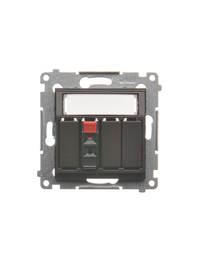 Simon 54 Gniazdo głośnikowe 1-krotne Przekrój przewodów dla wejścia i wyjścia 25 mm2 brąz mat