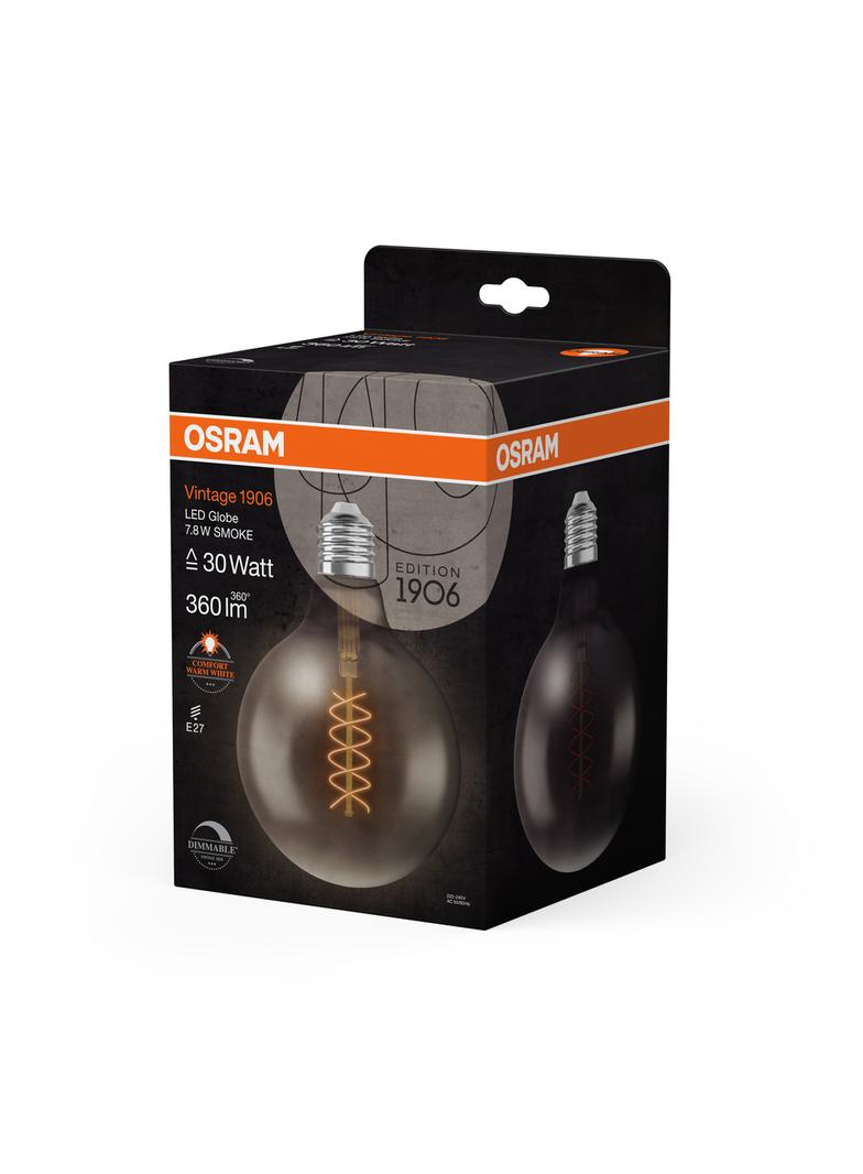 Lampa LED Vintage 1906 SMOKE 125 dim 7,8W/818 szkło przezroczyste E27