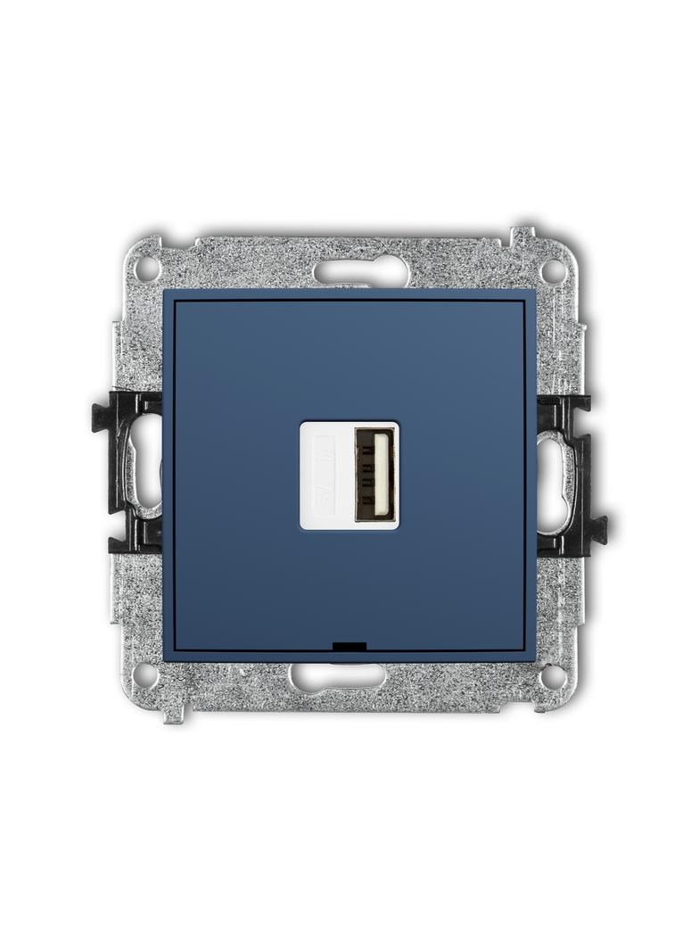 MINI Mechanizm ładowarki USB pojedynczej USB A, 5W max., 5V, 1A, bez pola opisowego navy blue