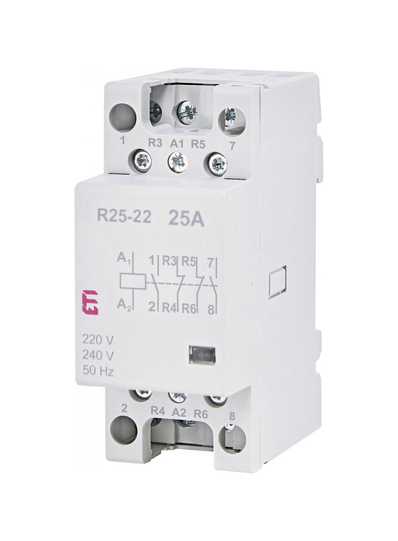R 25-22 230V STYCZNIK MODUŁ.25A 2 STYKI ZW.I ROZW. (2 MOD.4 BIEG.)