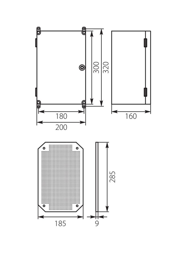 Obudowa 300x200x166mm IP65 z płytą montażową transparentna UNIbox Uni-Mini/T 43.02 OPATÓWEK
