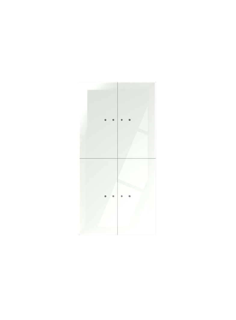 Dotykowy panel szklany podwójny 4 pól dotykowych biały GP-22-W F&F