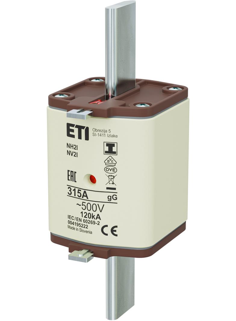 Wkładka topikowa NH zwłoczna KOMBI Zaczepy izolowane NH2/I gG 315A 500V 004195222 ETI