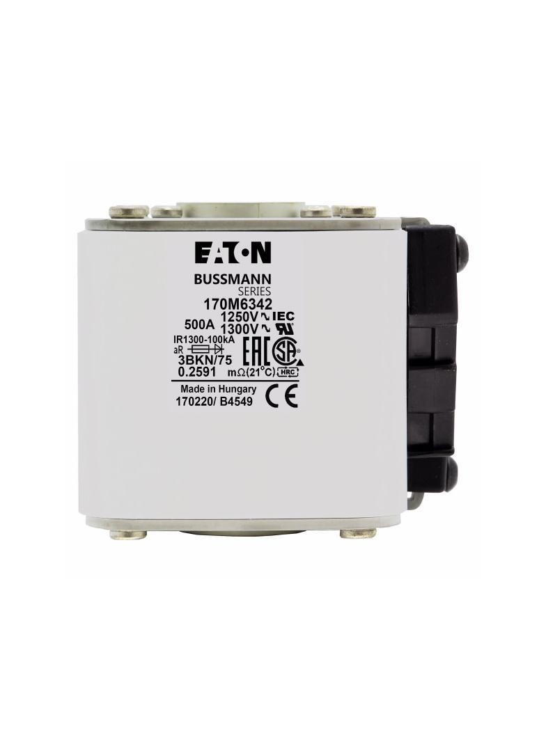 FUSE 500A 1250V 3BKN/75 AR CU Wkładka szybka 500A AC 1250V rozmiar 3 76x92x76 mm aR IEC UL 170M6342