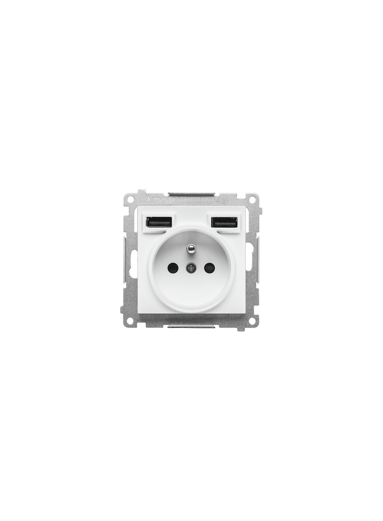 Simon 55 WMDW-001112-111 Gniazdo wtyczkowe z zintegrowaną ładowarką 2xUSB A (moduł), 2.1 A, 5 V DC, TGZ1ZUSB2AA.01/111 KONTAKT