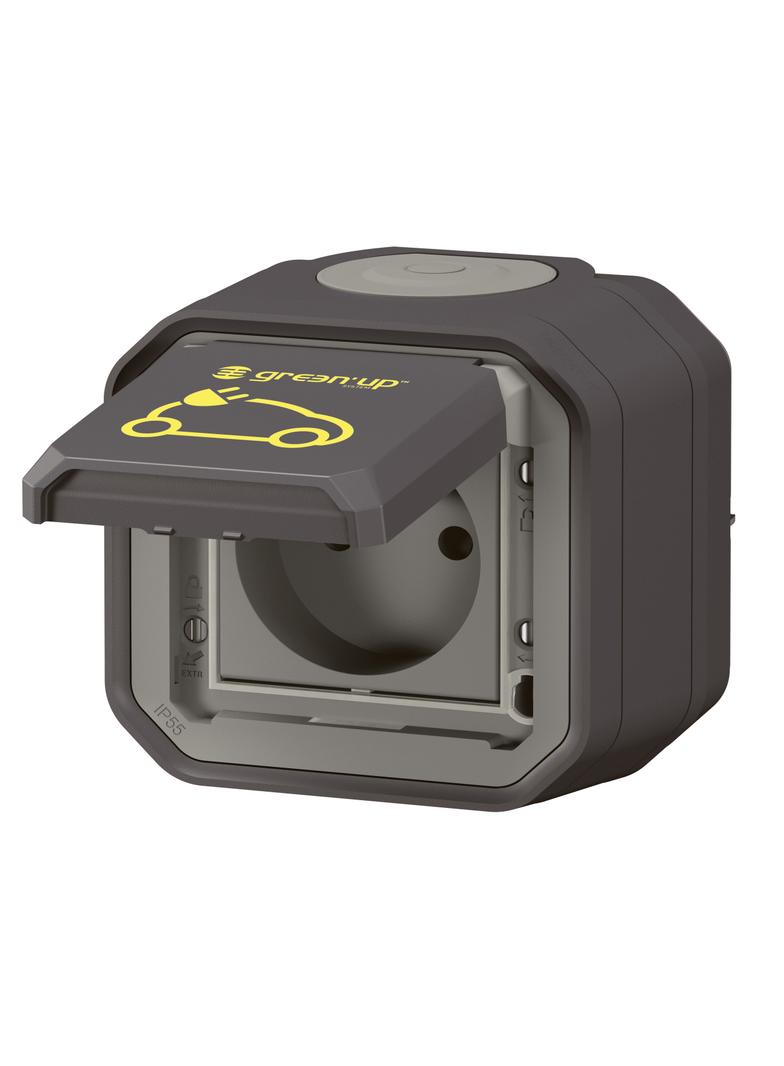 NOWE PLEXO - GN. ŁADOWANIA SAMOCHODÓW ELEKTRYCZNYCH NATYNKOWE 16A-250V~ ANTRACYT