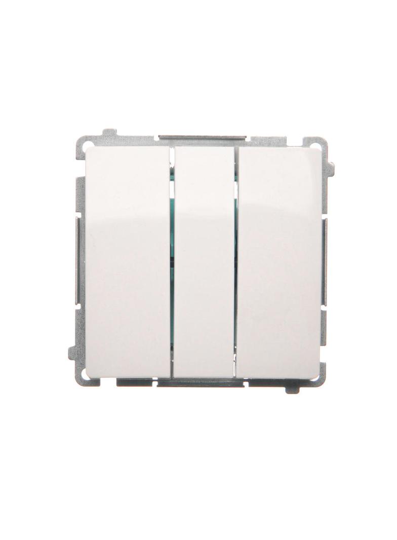 Simon Basic Łącznik potrójny z podświetleniem LED 10A szybkozłączka biały