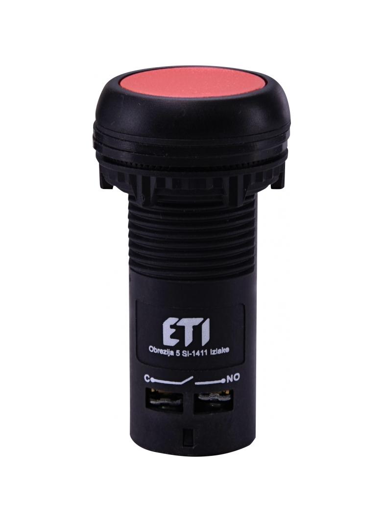 ECF-11-R - Przycisk kompaktowy z guzikiem krytym, 1NO+1NC, Czerwony