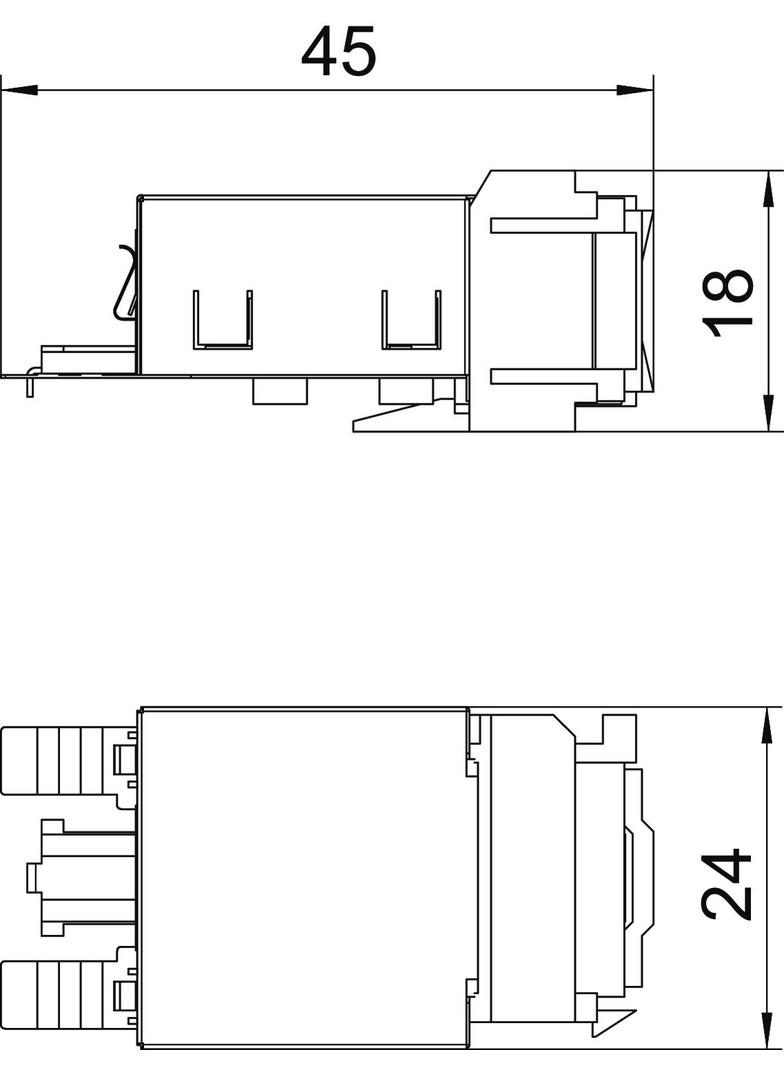 ASM C6 G / S, MODUŁ PRZYŁ.KAT.6 EKRANOWANY SNAP-IN
