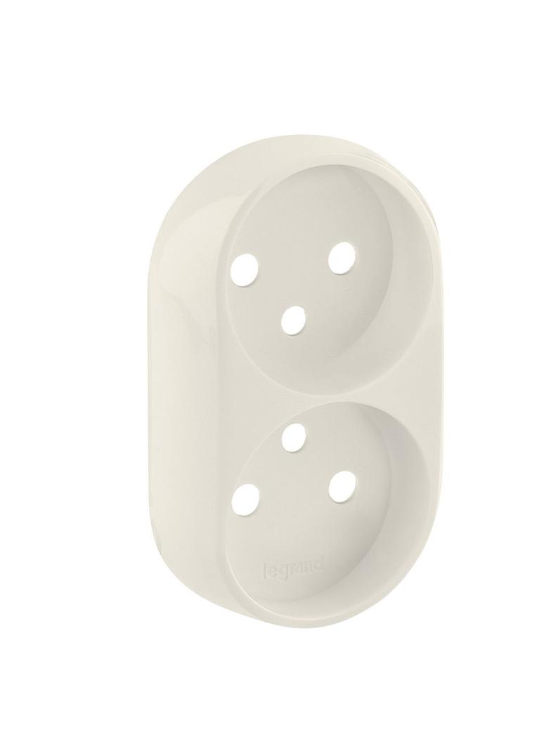 VALENA ALLURE - PLAKIETKA KREMOWA GNIAZDA PODWÓJNEGO 2X2P+Z, Legrand