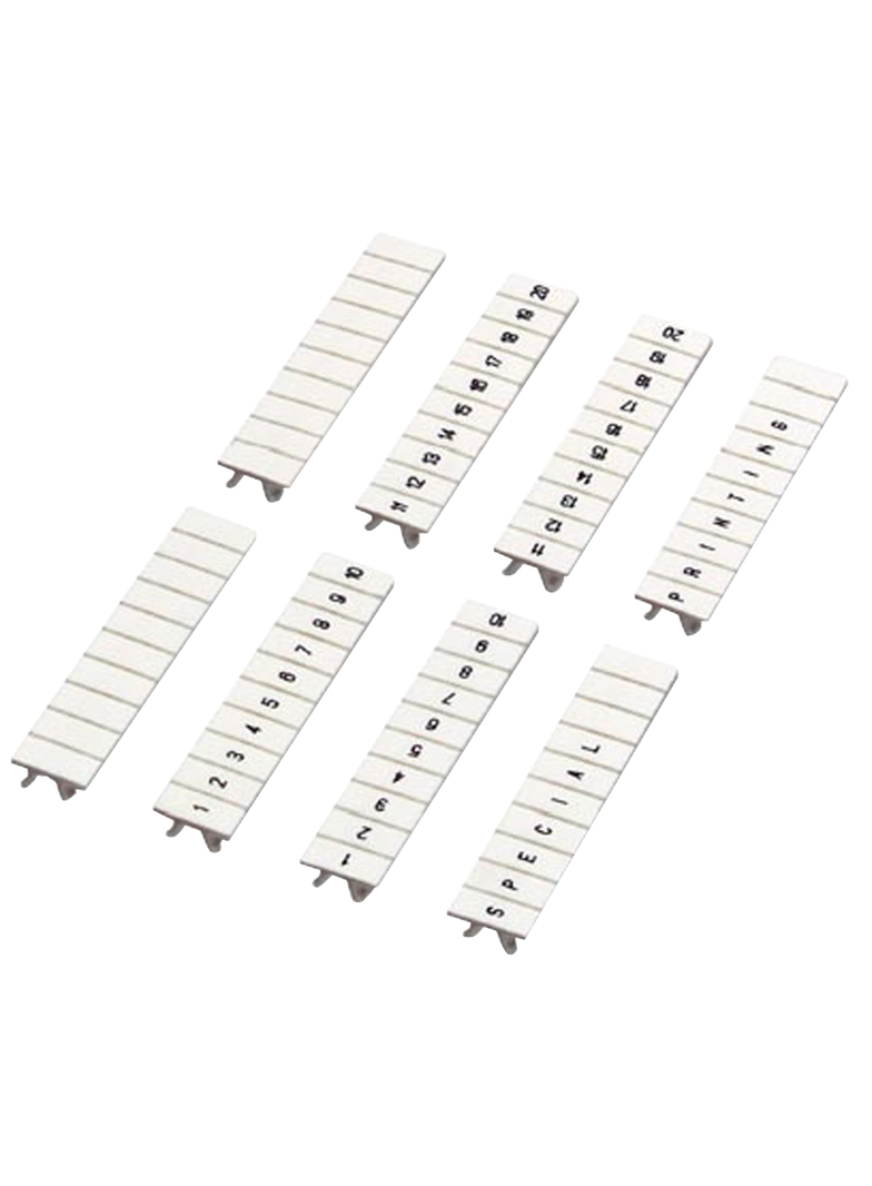 Złączki NSY, pasek oznaczeń drukowane poziomo 21_30 znaków 5mm 10 szt.