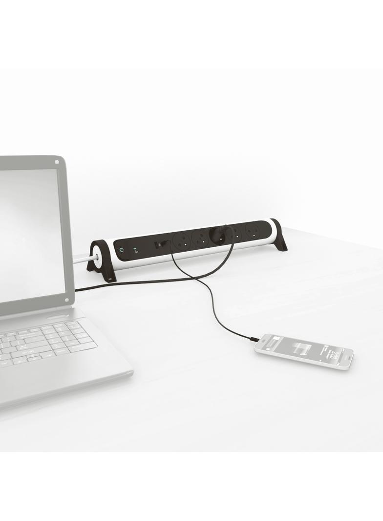 PRZEDŁUŻACZ PREMIUM, OBROTOWY, 5X2P+Z, USB A+C, Z OGRANICZNIKIEM PRZEPIĘĆ, Z PRZEWODEM 1.5 METRA 3X1