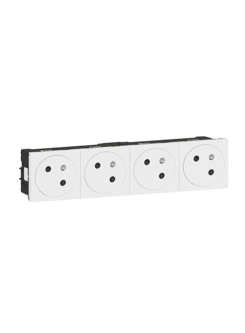 Mosaic Gn 4x2P+Z Podłączenie Przez Zaciski Automatyczne-8 Modułów Białe 16A-250V 077144L LEGRAND