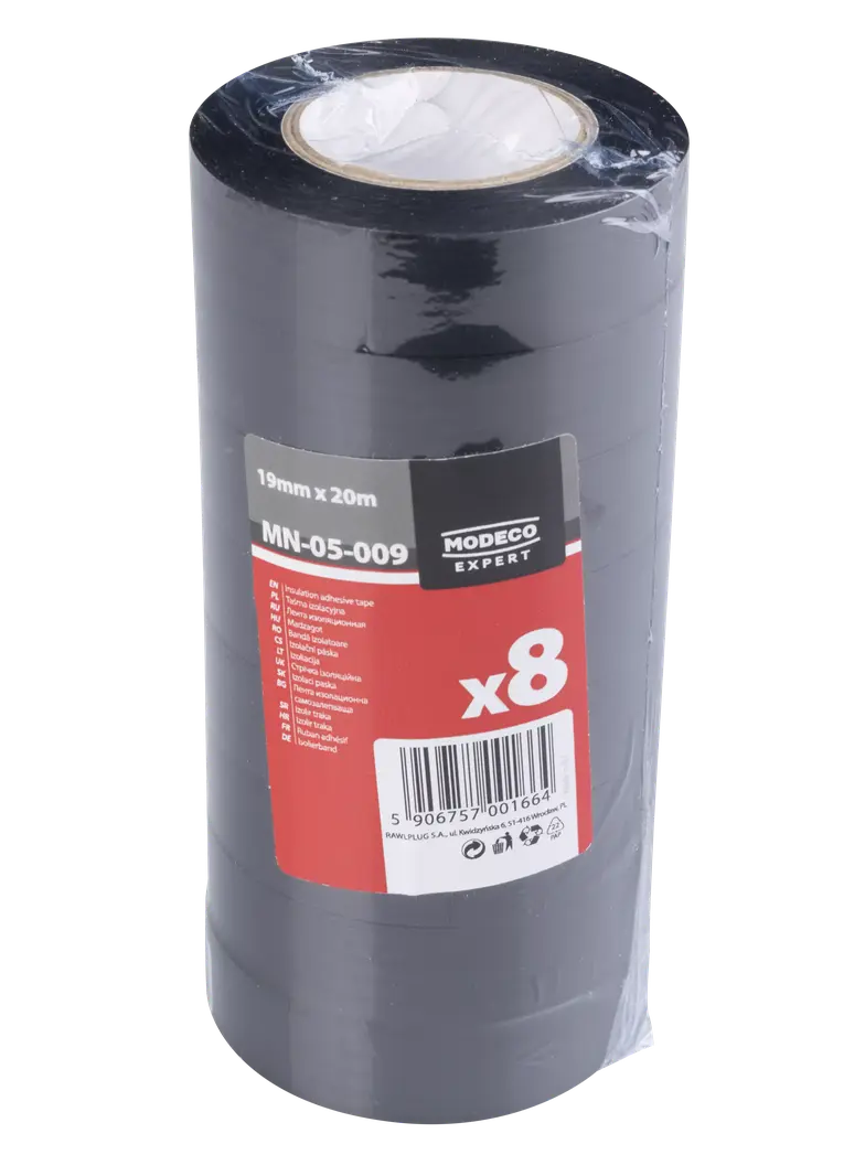 Taśma izolacyjna biała 19mm x 20m atest 1kV MN-05-010 RAWLPLUG