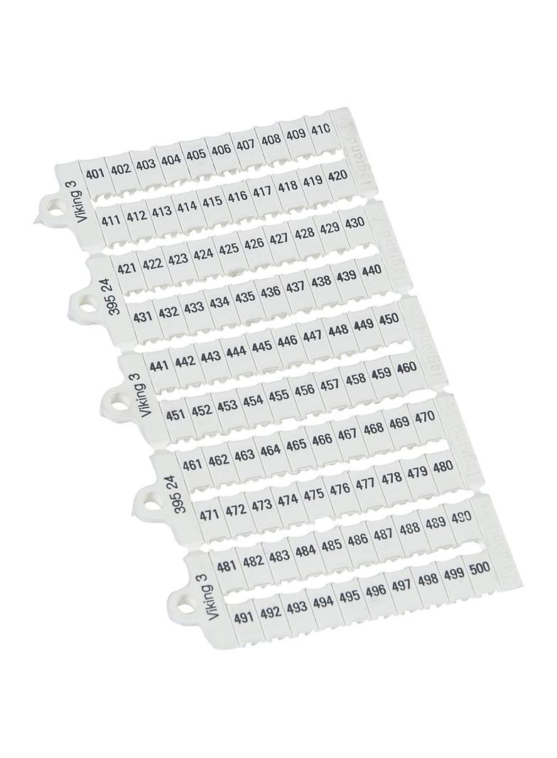 Płytki Oznaczników Viking3 Szerokość 6Mm /401-500/ Poziome /1000Szt./ 039524 LEGRAND