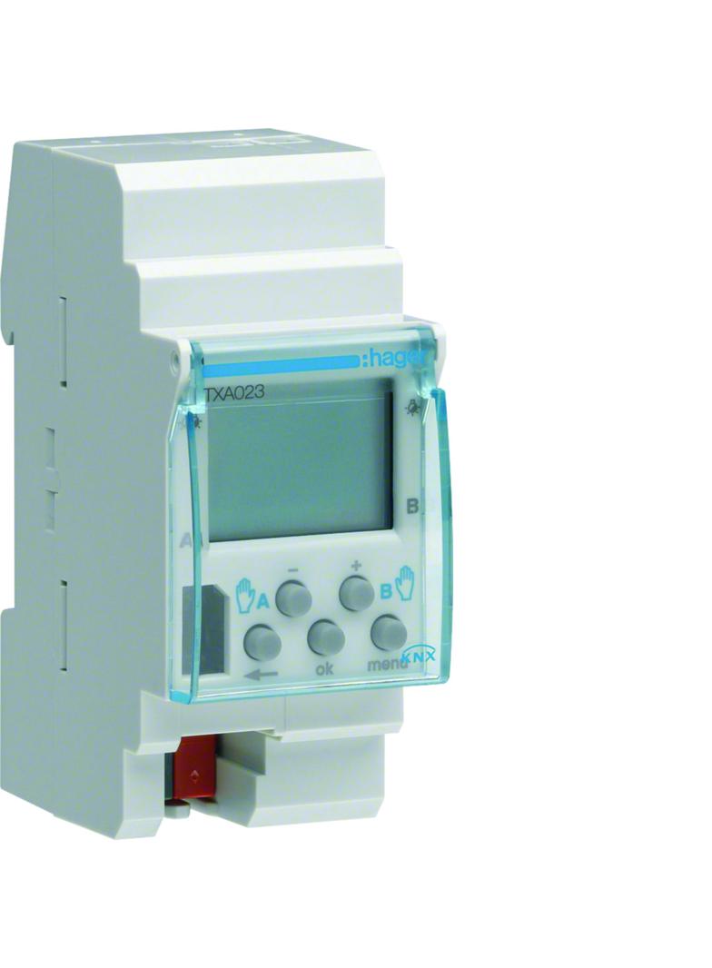 KNX e/s Tygodniowy zegar sterujący z synchronizacją DCF77 przez antracytenę TXA023 HAGER