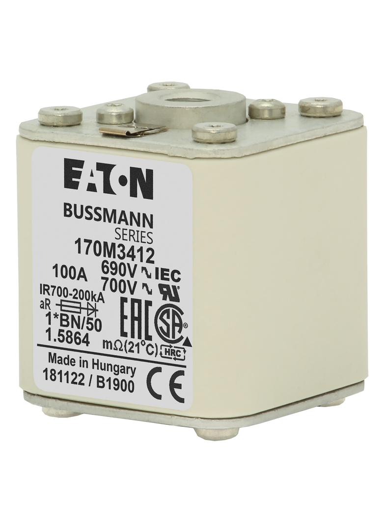 FUSE 100A 690V 1*BN/50 AR UC Wkładka szybka 100A AC 690V rozmiar 1 45x59x51 mm aR I 170M3412 EATON