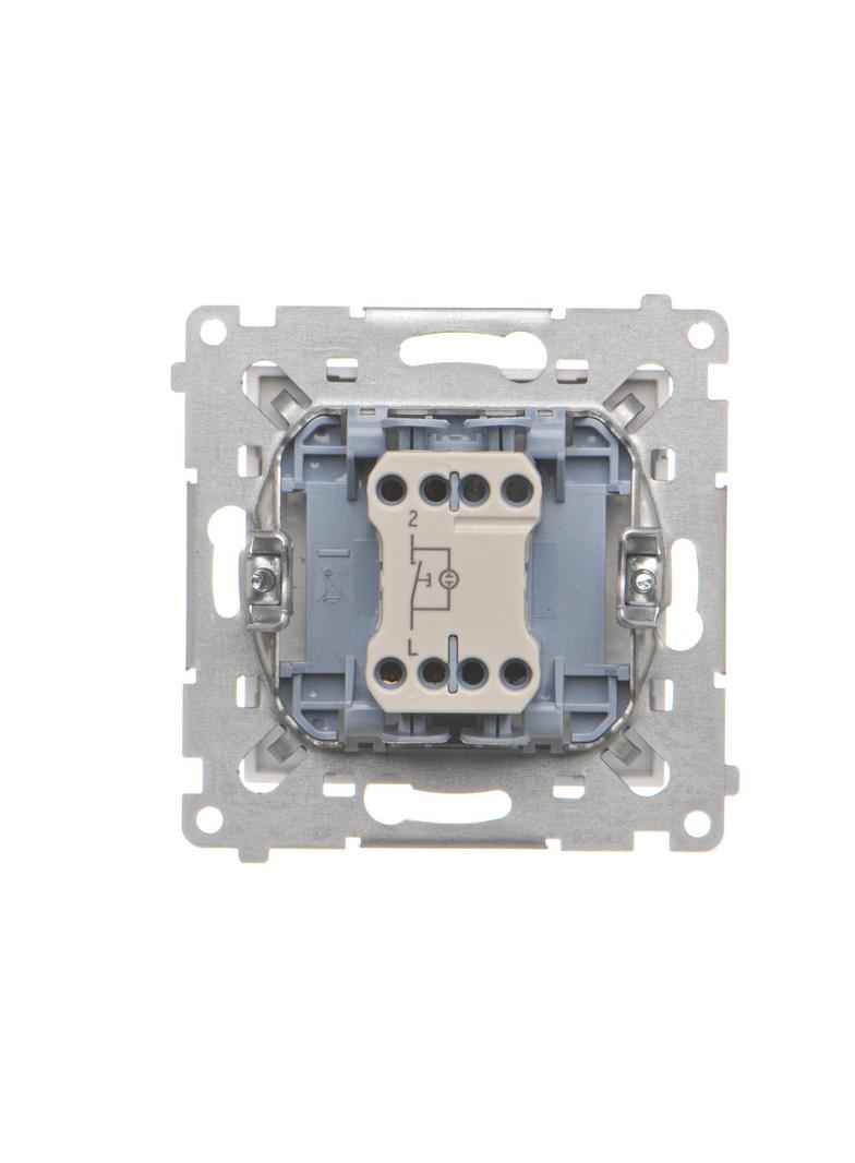 Simon 55 Przycisk zwierny /światło/ z podświetleniem LED szybkozłączka Aluminium mat TS1L.01/143 KONTAKT