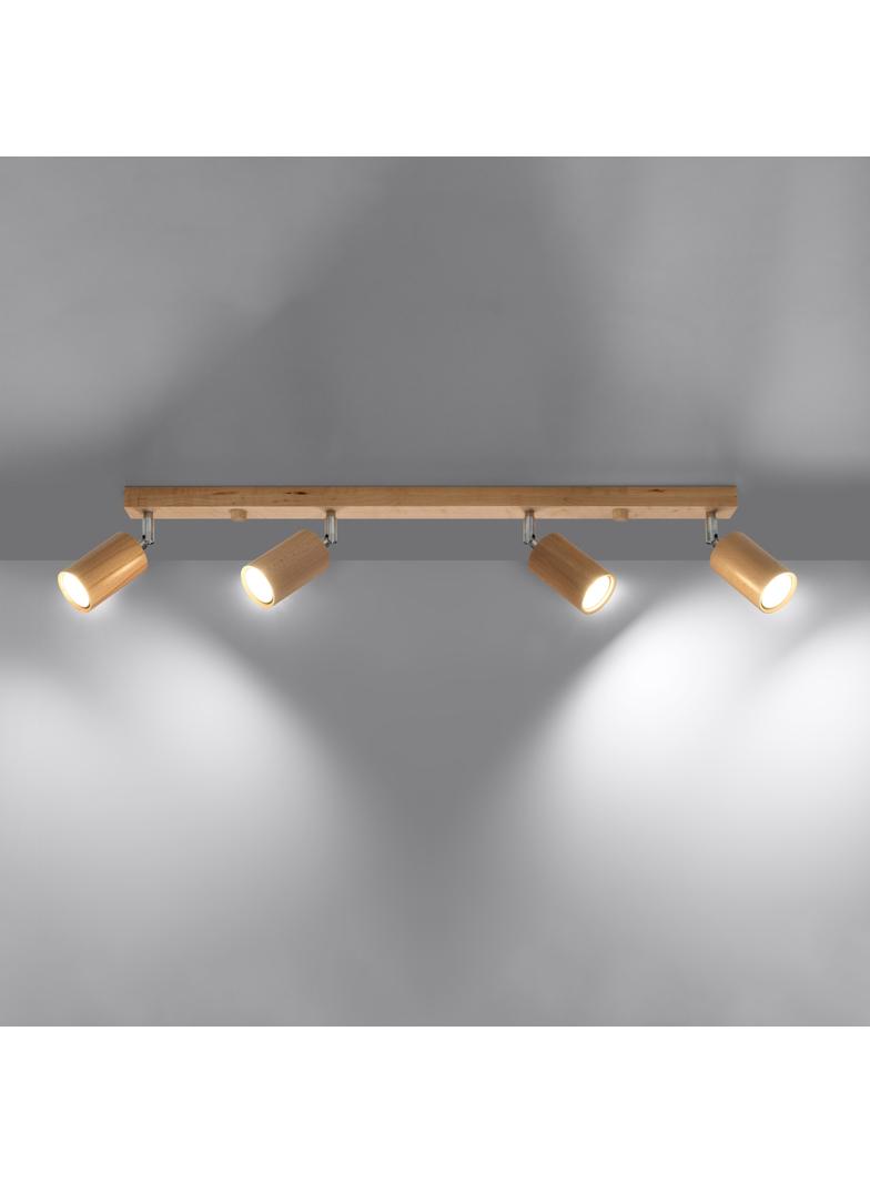 Sollux Plafon BERG 4 naturalne drewno SL.1042