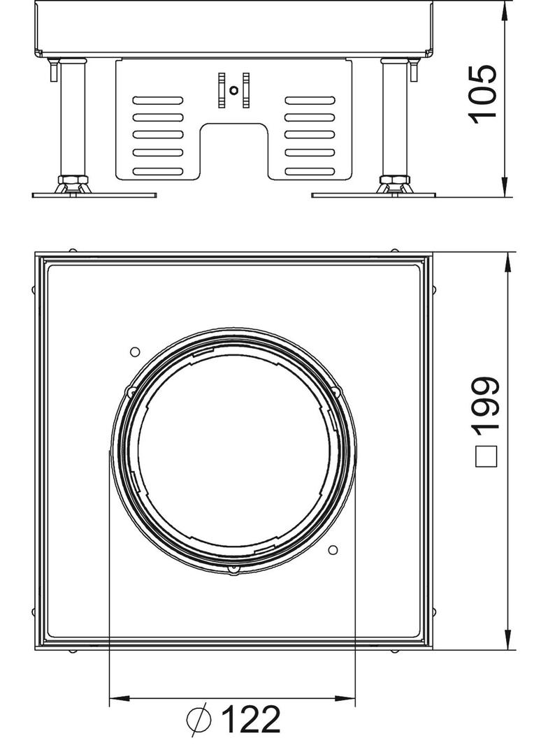 RKFN2 4 VS 20, Prostokątna kaseta z otw.na tubus