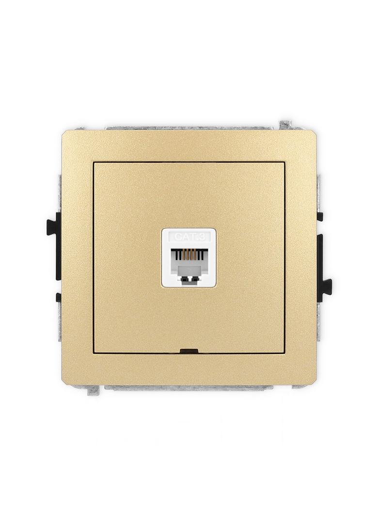 DECO Mechanizm gniazda telefonicznego pojedynczego 1xRJ11, 4-stykowy, beznarzędziowe, bez pola opiso