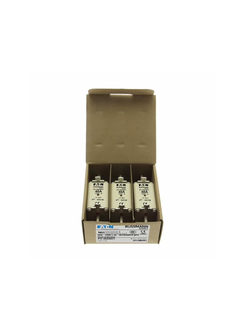 PV-40ANH1 Wkładka PV NH 40A 1000V DC PV rozmiar 1 podwójny wskaźnik PV-40ANH1 EATON