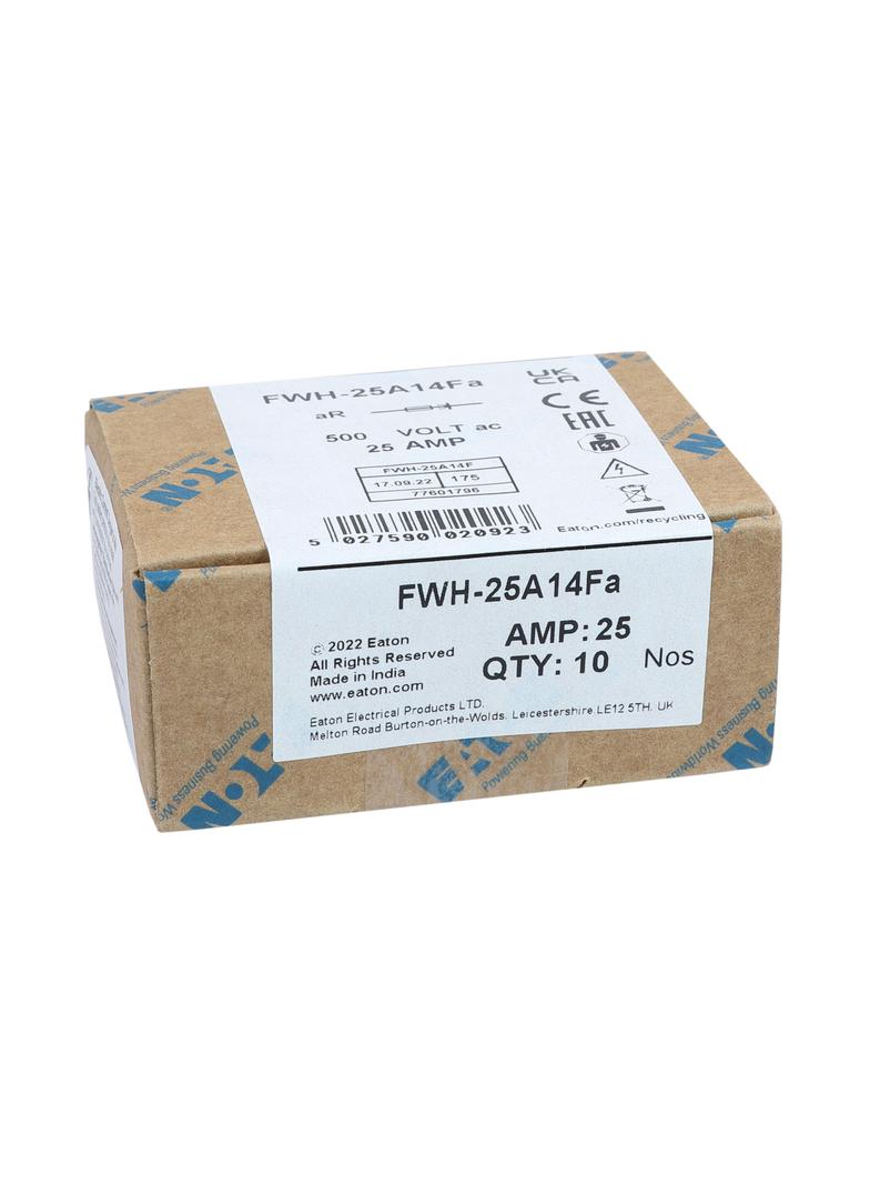 25A 500V AC UL 14x51mm FERRULE FUSE Wkładka szybka 25A AC 500V 14x51 mm aR UL FWH-25A14F EATON