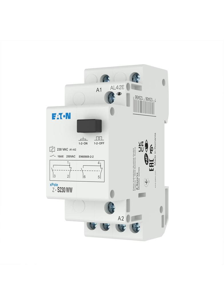 Z-S230/WW Przekaźniki impulsowy bez sygnalizacji diodą LED 16A 230V AC 2 styki przemienne 265312 EATON