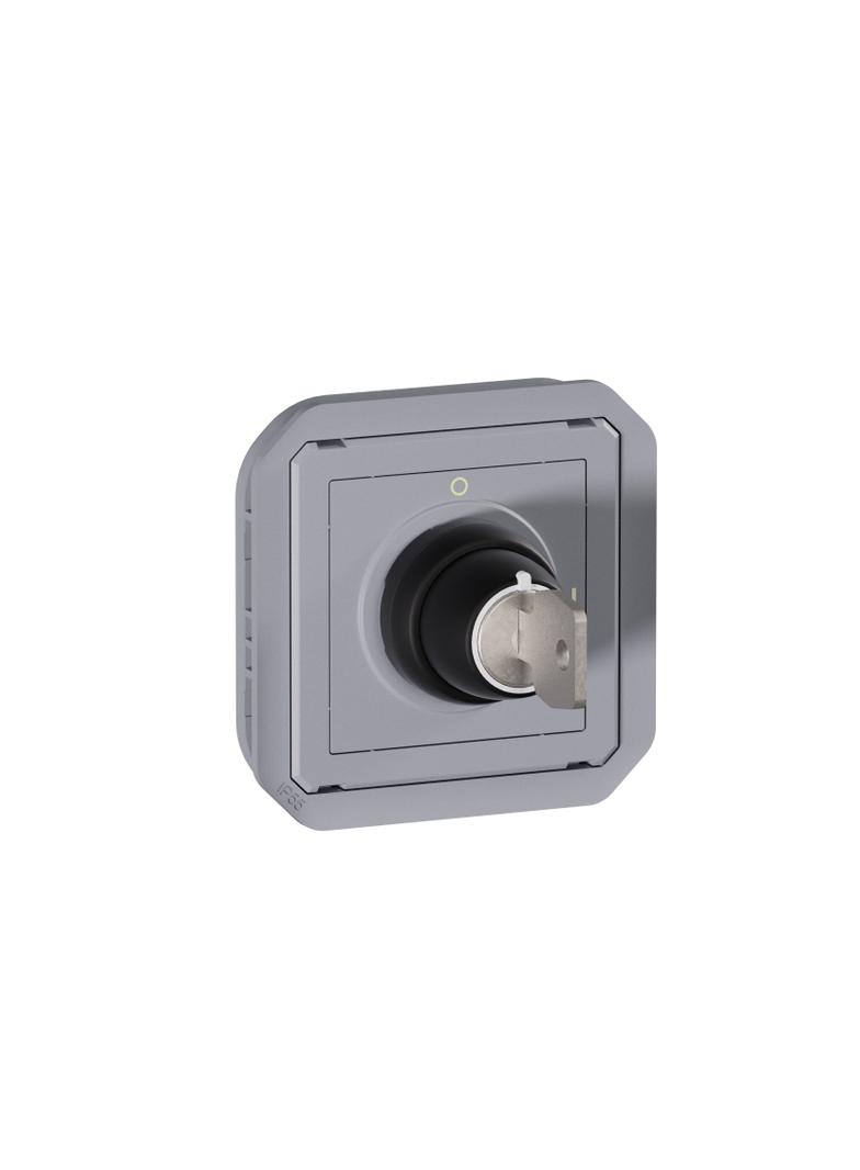NOWE PLEXO - ŁĄCZNIK NA KLUCZ 2 POZYCJE MECHANIZM 10 AX - 250 V SZARY 069534L LEGRAND