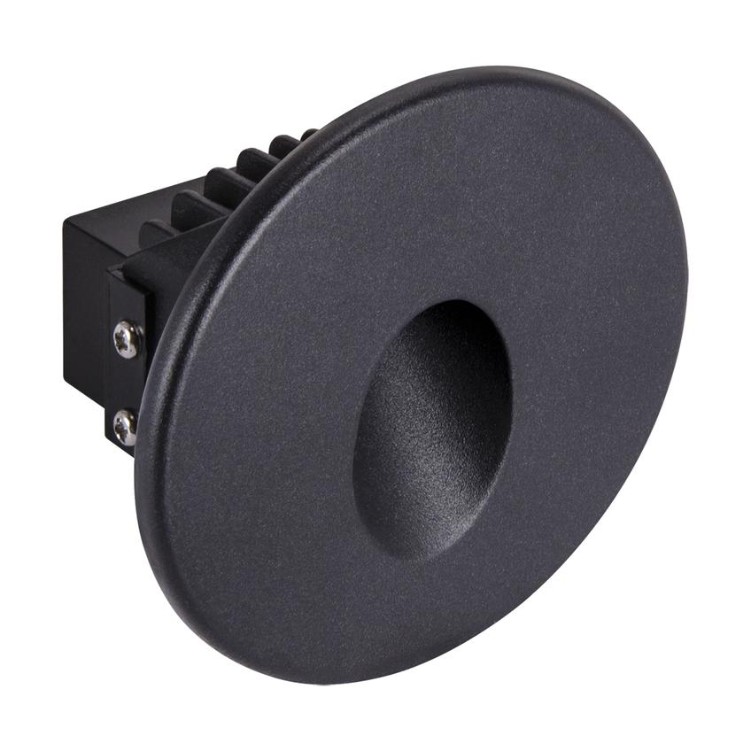 Ideus oczko ścienne schodowe LED Azyl C 1,6W 70lm 4000K czarne IP54 03906