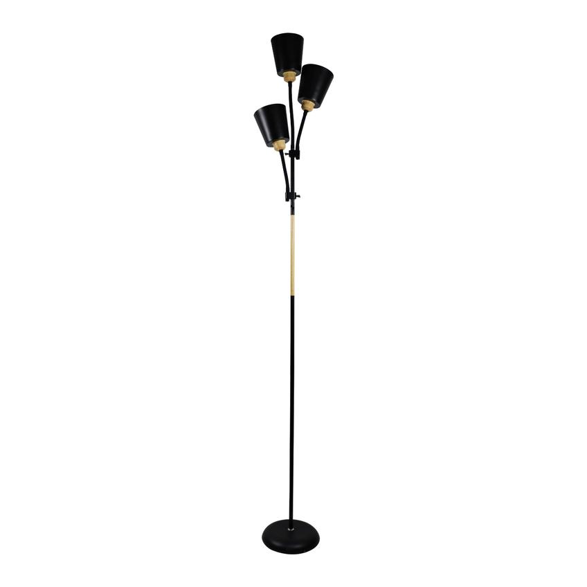 GRACE 3P, potrójna lampa podłogowa, 3xE27, max. 3x18W, 192 cm, czarna