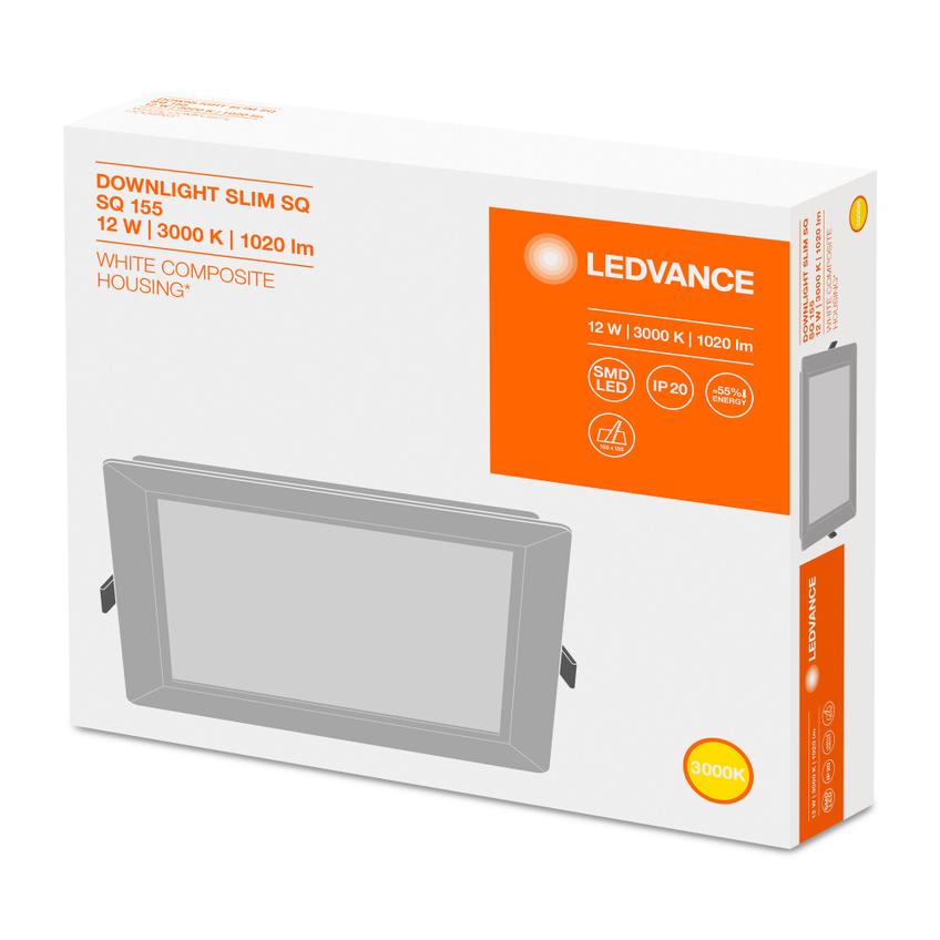 Oprawa DOWNLIGHT SLIM SQUARE 155 12W 3000K WT IP20
