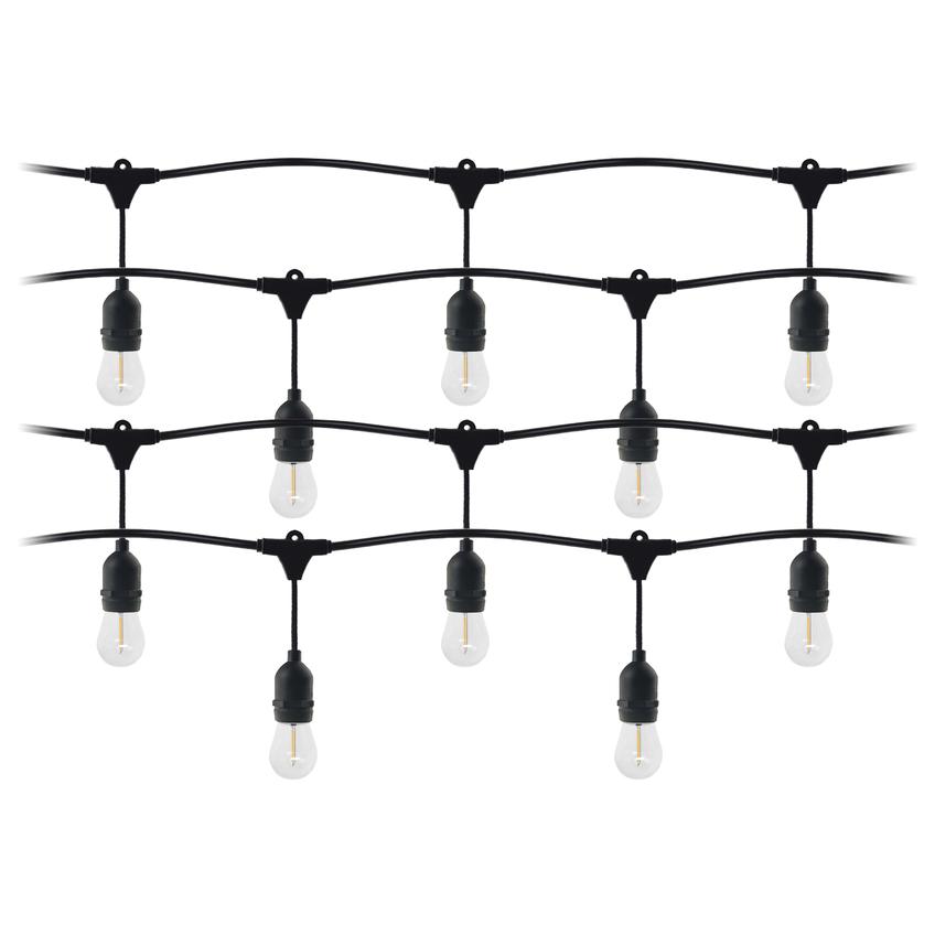 Girlanda oświetleniowa - 1 sznur 20 m (20 opraw) + 20 żarówek LED 1W E27, 3000K + 1 żarówka gratis