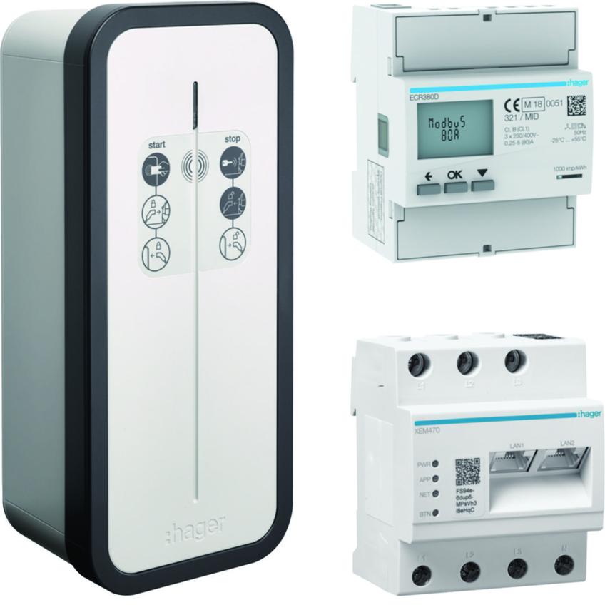 EVCS witty solar Zestaw 22kW/RFID + EMC + licznik XEV1K22T2SEMC HAGER
