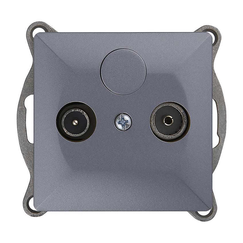 Gniazdo abonenckie "RTV" Pearl, 1,5dbt, GAP-P/K, antracyt