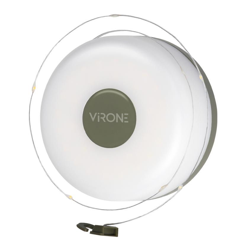 Lampka kempingowa z girlandą, 80/200lm, 2000mAh, 3000K, 8m