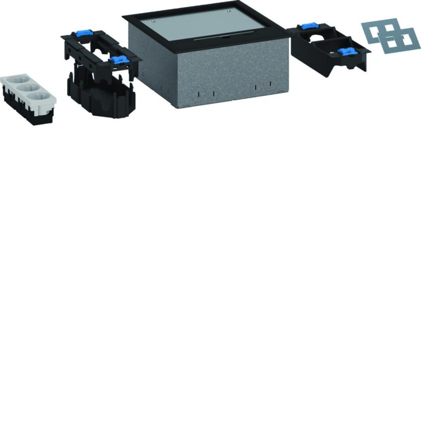 tehalit.VE-EE Zestaw puszka podło-mon IP30 1,5kN Q06 205x205 5mm PA/stal czarny