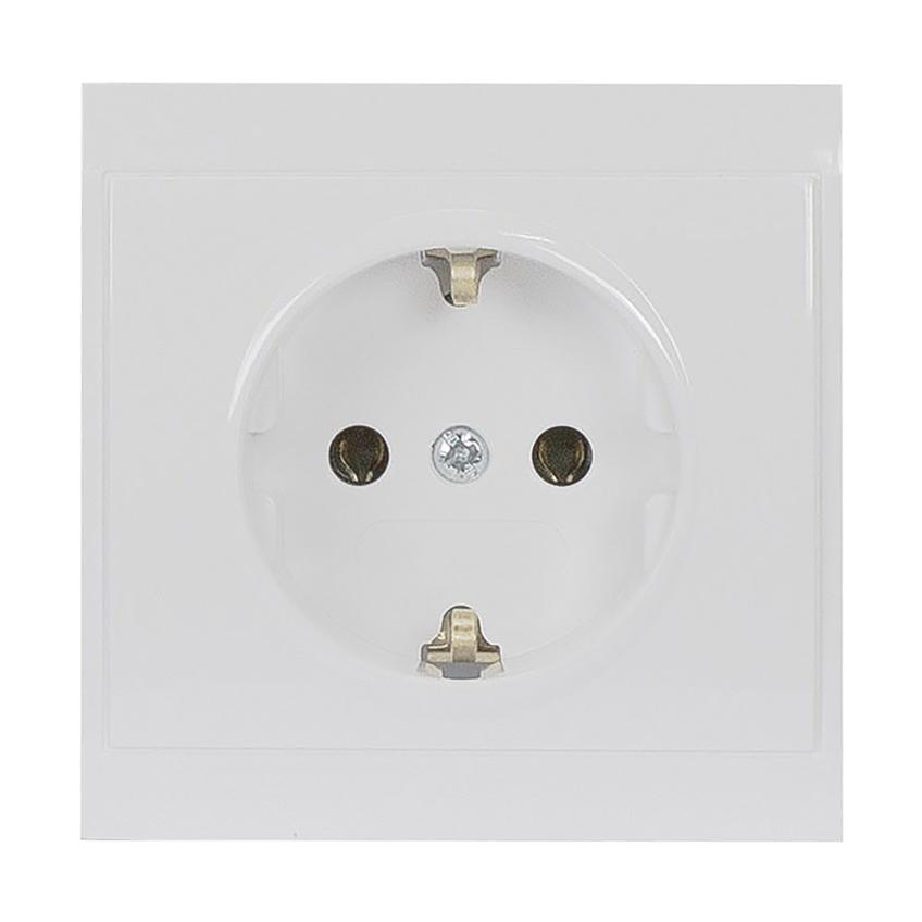 Gniazdo pojedyncze podtynkowe 2P+Z, Schuko Luna, 16A, 250V, PT-17L, biały