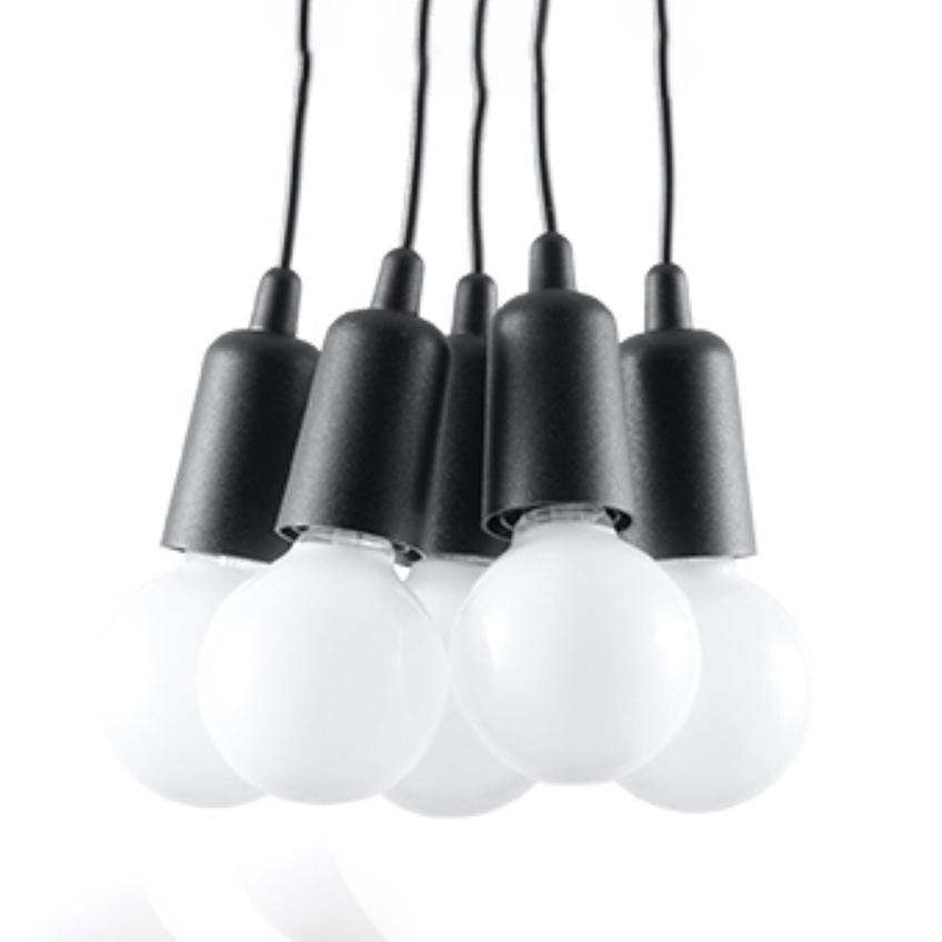 Sollux Lampa wisząca DIEGO 5 czarna SL.0574