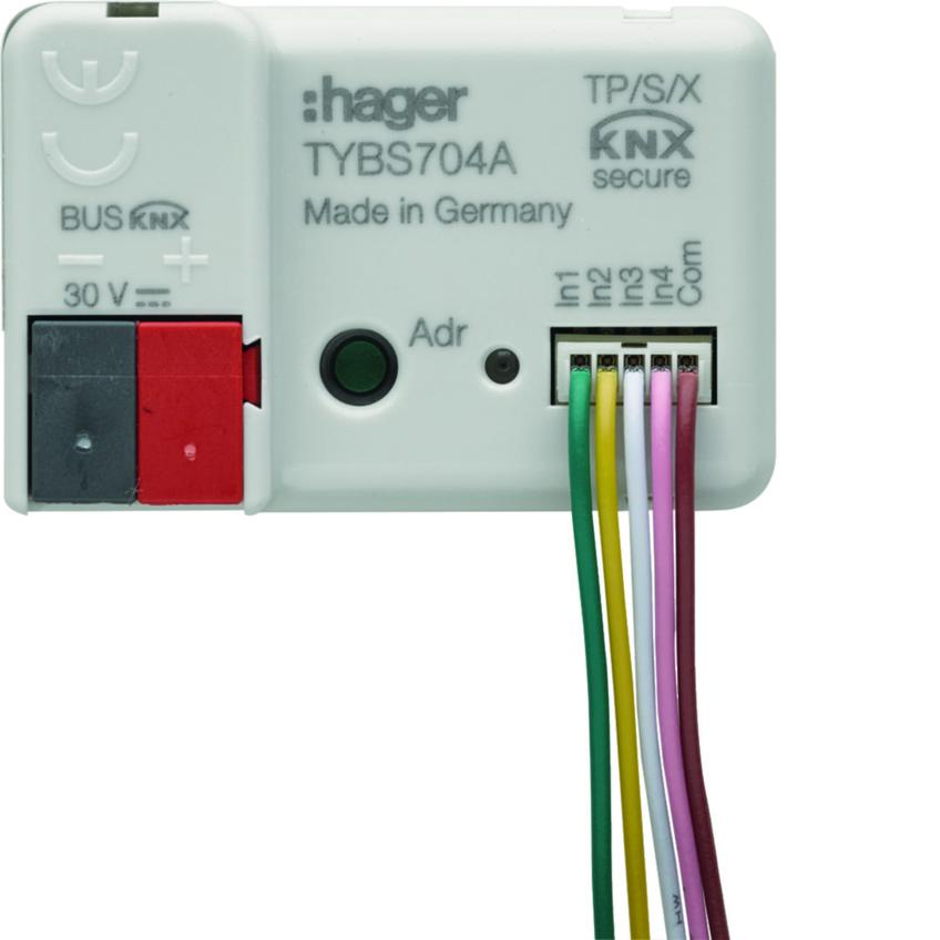 KNX e/s secure Wejście przyciskowe 4-krotne, podtynkowe