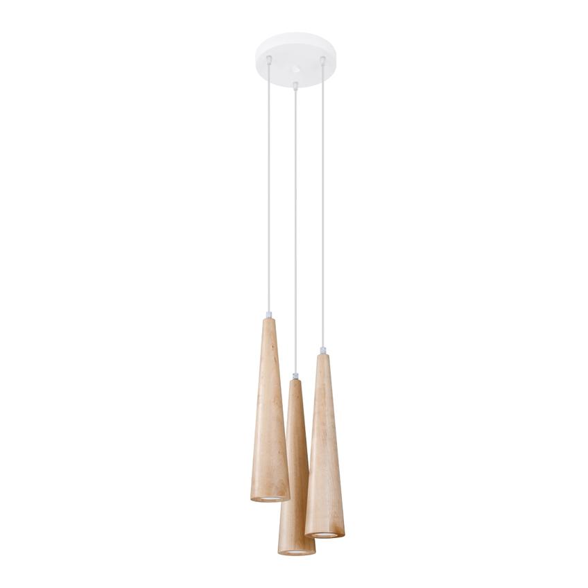 Sollux Lampa wisząca SULA 3P naturalne drewno SL.1101