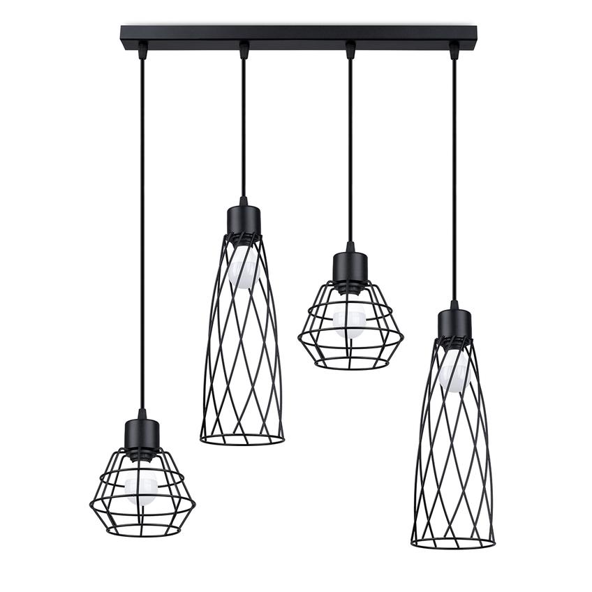 Sollux Lampa wisząca SUBA 4L czarna SL.1167