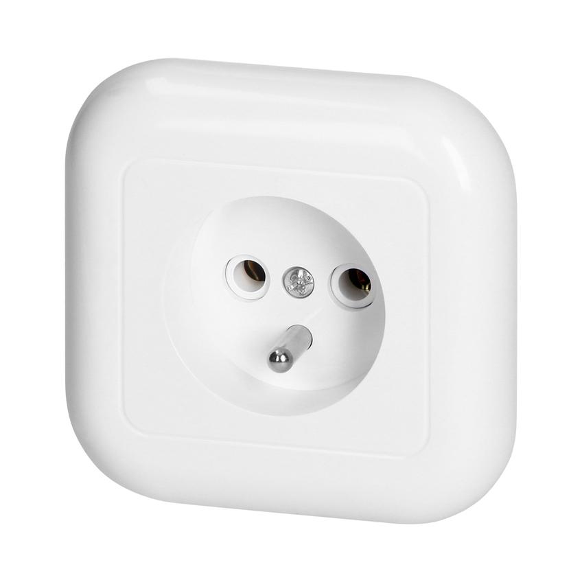 Gniazdo pojedyncze podtynkowe 2p+Z 16A, 250V, FAN, biały