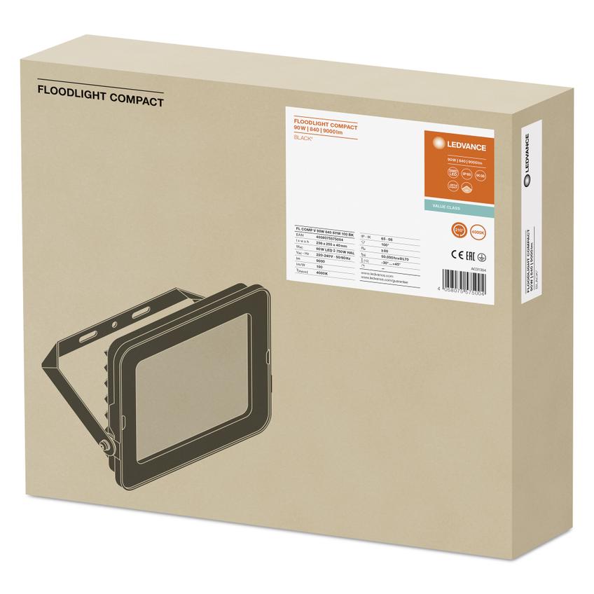Naświetlacz LED FLOOD COMPACT V 90W 840 SYM 100 BK 4058075575004 LEDVANCE
