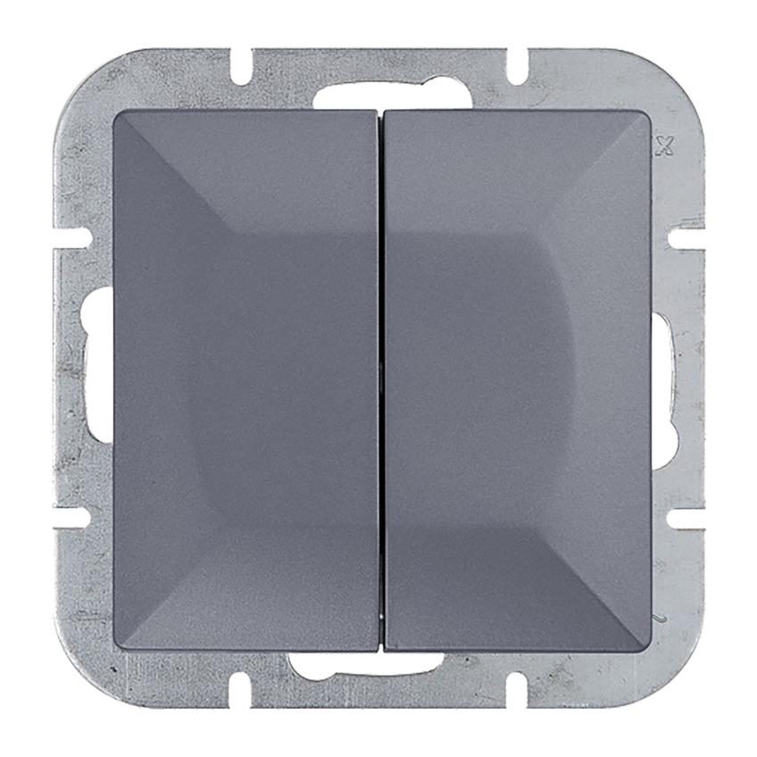 Łącznik podtynkowy świecznikowy Pearl, 10A, 250V, WP-2P, antracyt